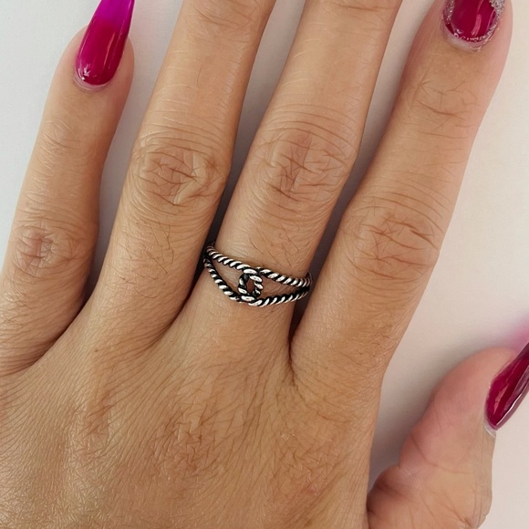 Sterling silver interwoven rope ring, rope ring, silver rope ring, dainty ring - Picture 3 of 9